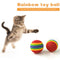 Pet Chewing Toys for Small Cat Dog EVA Scratching Rainbow Ball (10pcs M)