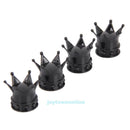 4pcs Crown Aluminum Bike Wheel Tyre Tire Air Valve Stem Caps Dust Cover Black
