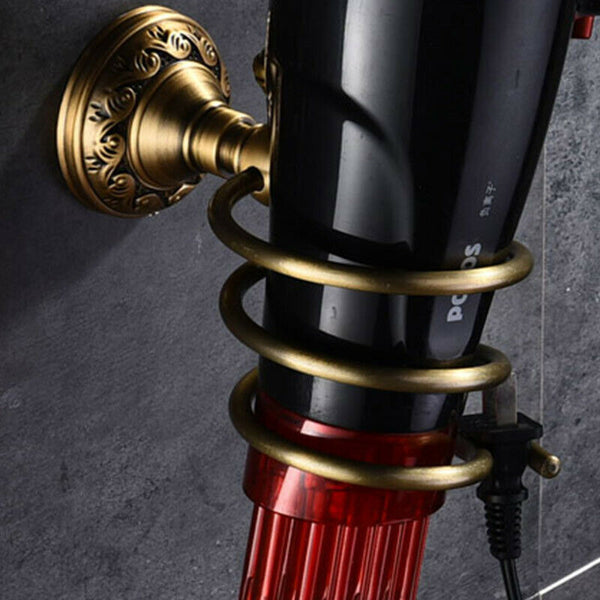 Solid Anti-Rust Aluminium Made Wall Mounted Hair Dryer Rack Holder Stand Ra N6T1