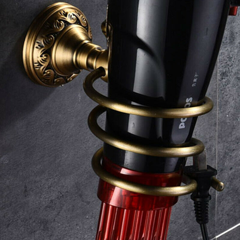 Solid Anti-Rust Aluminium Made Wall Mounted Hair Dryer Rack Holder Stand Ra N6T1