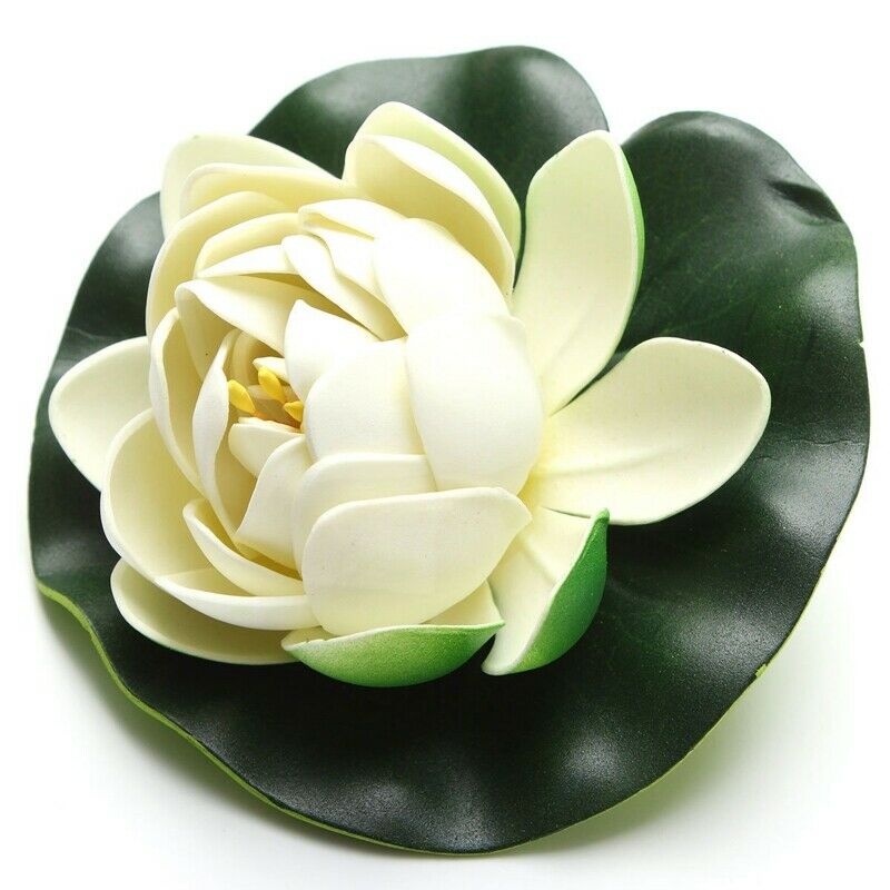 Foam Lotus Floating Water Plant Aquarium Fish Tank Garden Decor Ornament,Wh