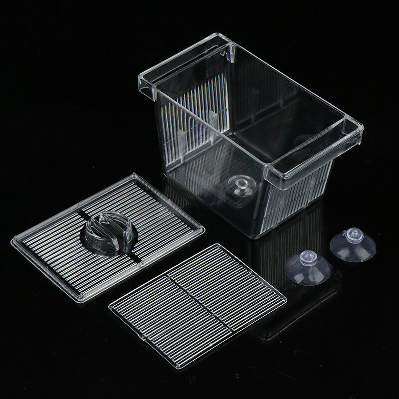 Acrylic Fish Tank Breeding Isolation Box Aquarium Hatchery Incubator HolderS Ew