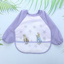 Cartoon Full Sleeve Baby Bib Waterproof Paint Feeding Apron (Grey Rabbit) A