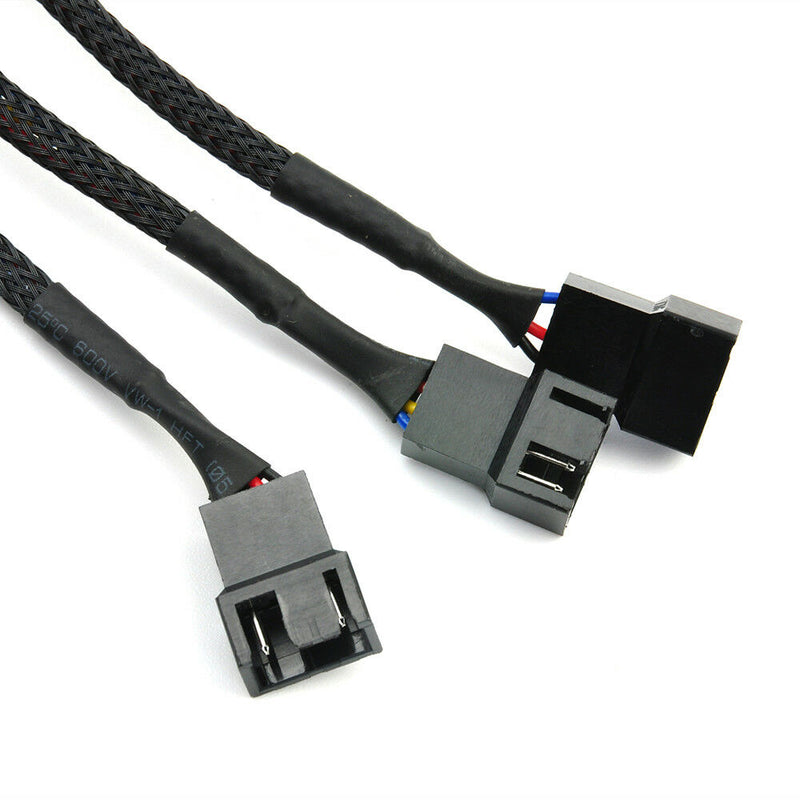1 To 3 Way Splitter Sleeved 4-Pin PWM Connector Fan Extension Cable New 1pcs