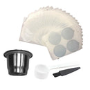 Paper Caps Reusable Coffee Capsule Filter Kit With Spoon And Brush Accessories