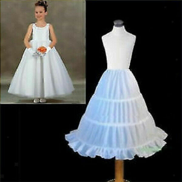 Bridesmaid Children Flowergirl Petticoat Little Gilrs Skirt Underskirt 2-14Y