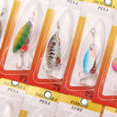 30pcs Metal Fishing Lures Spinner Baits Assorted Fish Hooks Tackle