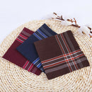 12 Pcs 37*37 cm Mens Handkerchiefs Gentlemens Hankies Cotton Blend Plaid Hanky