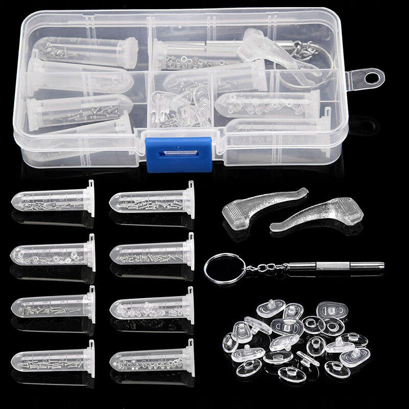Eyeglass Glasses Screw Nut Nose Pad Washer Optical Repair Tool Assortment Kit Gw