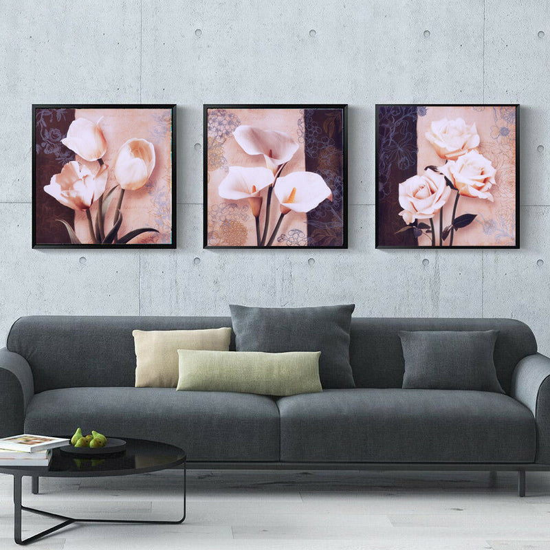 3 Canvas Oil Painting Wall Art Picture Hanging Poster Decor Flower Blooming