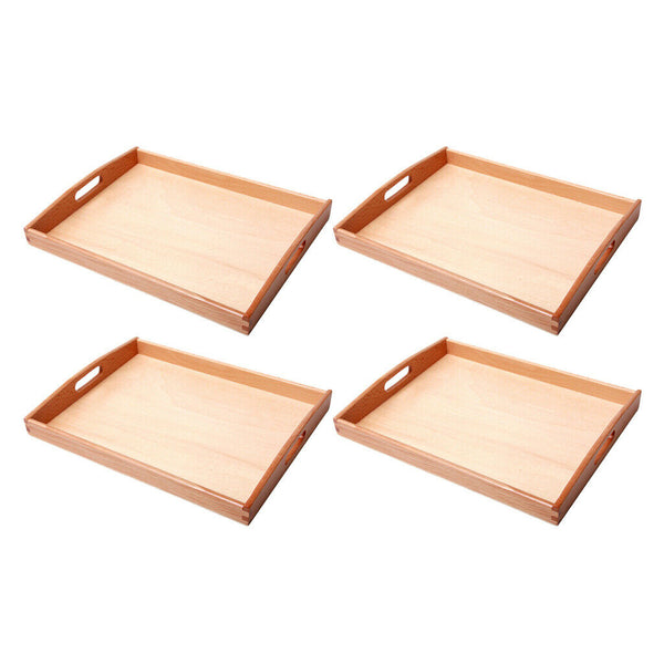 4-Pack Montessori Trays Beads Storage Holder with Handle for Early Teaching