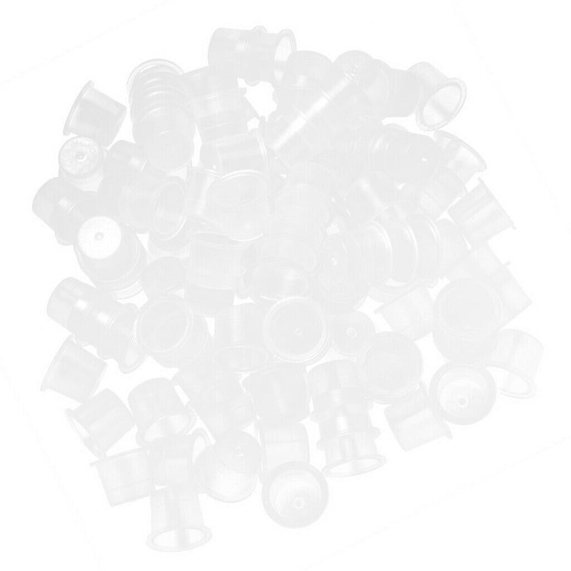 100pcs Disposable Plastic Tattoo Cup Pot Pigment Ink Holder Tattoo Tools S