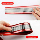 2x 2.5M*5cm Car Door Sill Scuff Pedal Protector Strips Red Sides Carbon Fiber
