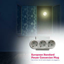 Portable 3 Socket 16A 250V EU Plug 1 to 3 Socket Adapter Converter Outlet
