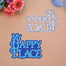 2pcs My Happy Place Cutting Dies Stencil Scrapbooking Embossing Craft Card