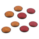 4 Set 8x Universal Motorcycle Round Reflector 2 inch Mounted Amber Red & Orange