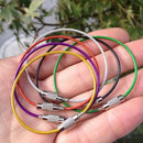 5pcs Stainless Steel Wire Rope Keychain Key Ring Cable For Outdoor Hiking Sports