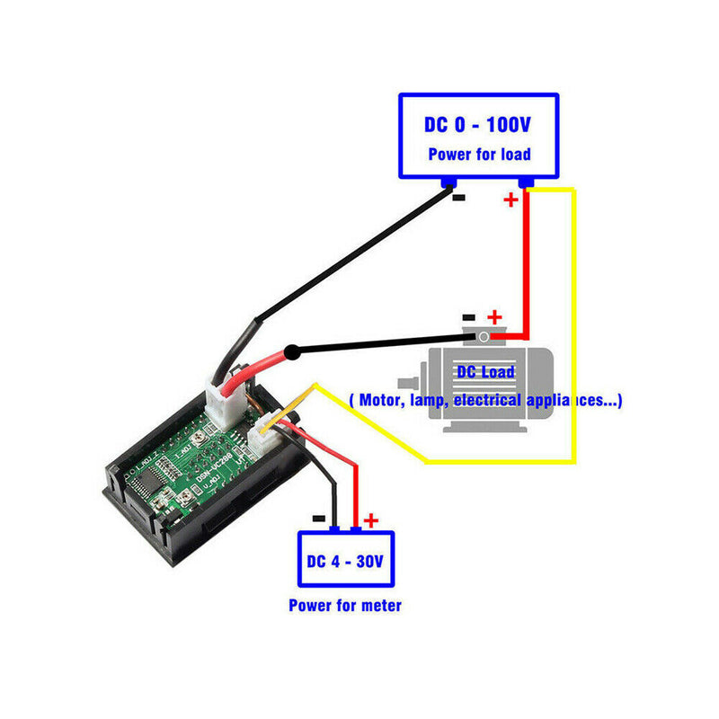 DC 100V 10A LED Digital Display Volt Amp Current Voltage Meter Voltmeter Ammeter