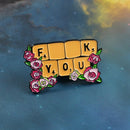 Creative Clothing Bags Women Men Metal Lapel Pin Flower Letter Drip Brooch A