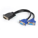 DVI-I 24+5 Pins Male to Dual VGA Female Monitor Adapter Y-Splitter Cable
