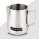 Stainless Steel Pitcher with Thermometer Milk Frothing Jug Espresso Coffee