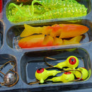 35pcs Soft Worm Fishing Baits Set Simulation Lures Kit+ 10 PCS Jig Head Hooks