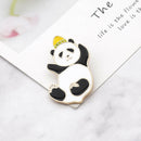 3Pcs/Set Enamel Cartoon Panda Animal Lapel Collar Pin Corsage Brooch JewelryBX