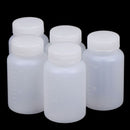 5X 100mL Laboratory Chemical Storage Case White Plastic Widemouth Bottle OZ