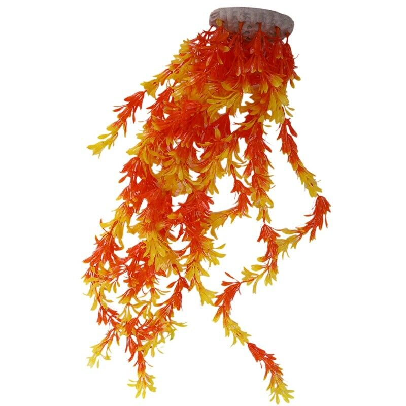 Aquarium Artificial Orange Lang Artificial Plant Decoration 50cm