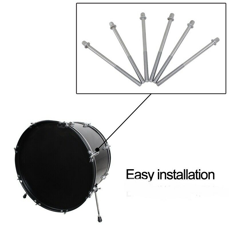 6Pcs Screw Rods 110mm Drum Long Screw Drum Tight Screw Tension Rods Percuss