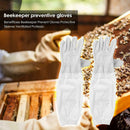 1 Pair Beekeeper Gloves Cotton Leather Apiculture Anti Bee Sleeves (White) SN9F