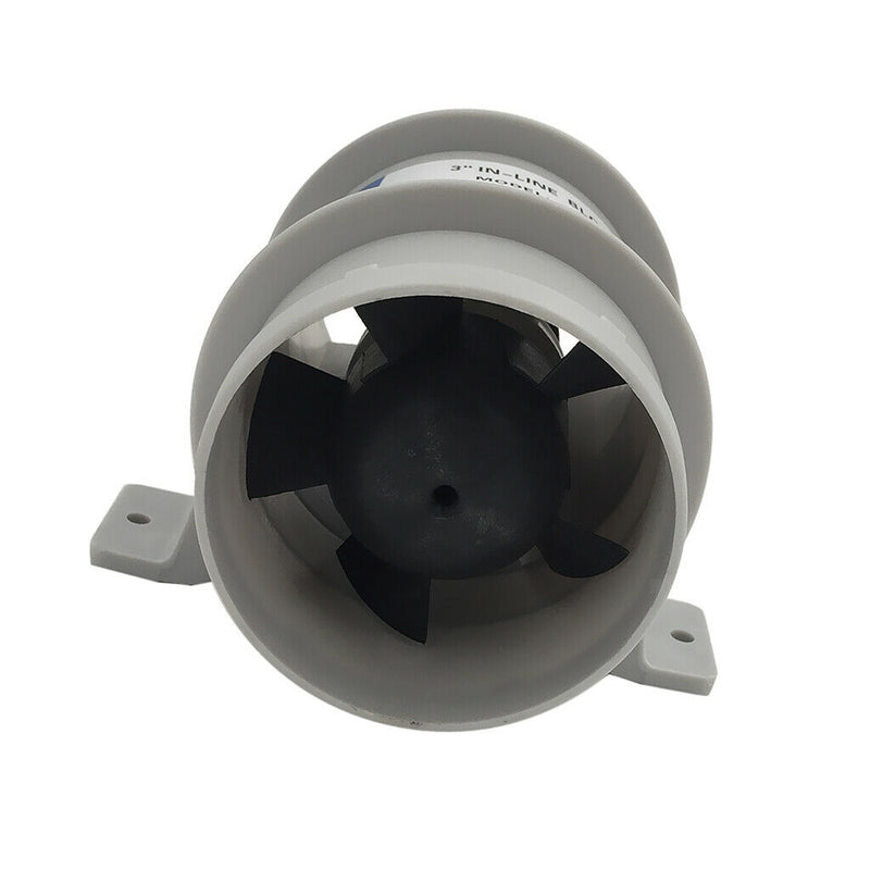 Marine Electric Turbo in Line Bilge Blower 3 inch 76mm Diameter 12V - Waterproof