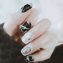 24pcs acrylic false french nails full finger nail tips art-cover manicure+2g-gel