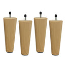 4x Round Solid Wood Legs Wood Sofa/Couch/Chair/Ottoman Feet Walnut Finishb 150mm
