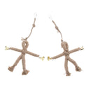 2Pcs Bird Toys Natural Rope Scarecrows Cage Swing Parrot Foraging Chew Shredder