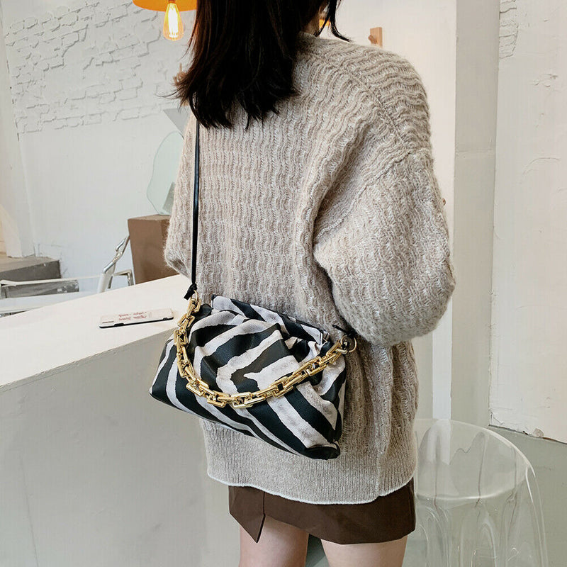 Leather Cloud Crossbody Bag Women Animal Pattern Chain Shoulder Handbag (3)