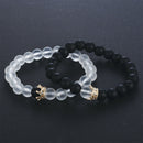 2X King Queen Crown Couple Bracelets His And Her Friendship Beads Bracelet Gift