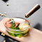 Glass Milk Pot with Wooden Handle 400Ml Cooking Pot for Salad Noodles Gas S Y1Y1
