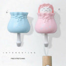 Coat Hooks Adhesive Peeking Cat Wall Mounted ABS Robe Towel Hook 2 Pack for