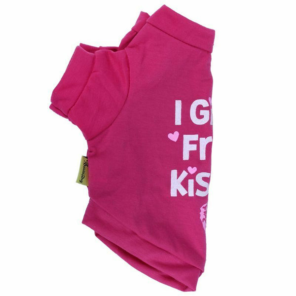 Small pet dog T shirt New clothes cat pet puppy summer shirt (Rose S)