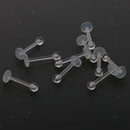 10x Lip Piercing Bioflex Labret Stud Piercing Jewelry Connector Acrylic - Clear