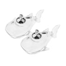2pcs Mini Clear Shark Glass Vial Pendant