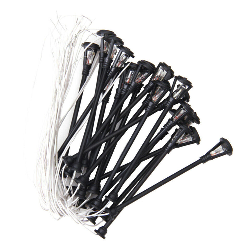 6cm Height 20Pcs Single Head Lamp Lamppost Light for Garden Park Scene 1/100