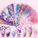 Flower Transfer Manicure Decor Nail Foil Nail Art Stickers Holographic Decals*10