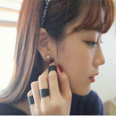 Wild Black Ring Set Women Stack Plain Above Knuckle Ring Band Midi Rings 3PCS
