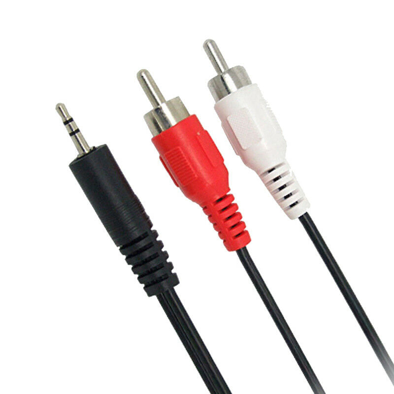 1.2m 3.9Feet 3.5mm Plug Jack to 2RCA Male Audio Cable Splitter Phone to Speak JR