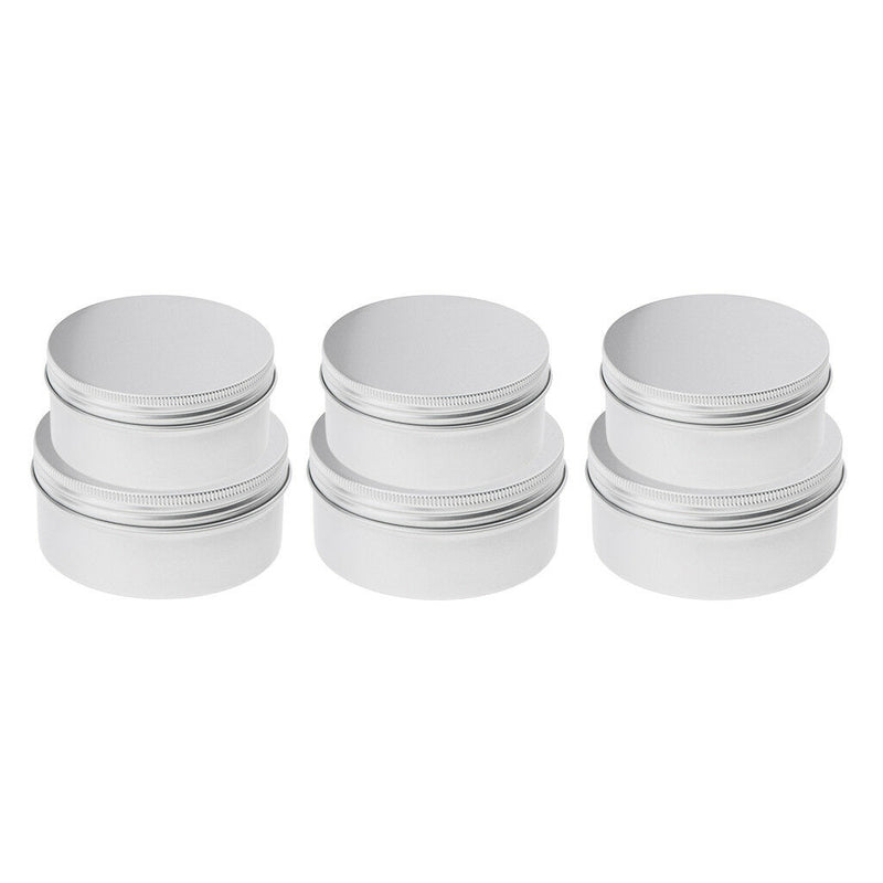 6x Aluminium Empty Pot Candle Soap Jewelry Findings Jar Tins Box 200ml 250ml