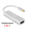 3 In 1 Usb C 3.1 Type C To Vga/F Cable Support 4K x 2K Male To Female Hdmi
