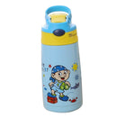 400ml Child Spill-Proof Sippy Vacuum Cup with Straw School Outdoor Sky Blue