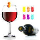 6PCS Silicone Wine Glass Marker pineapple Design Drink Charms Label MarkOZ